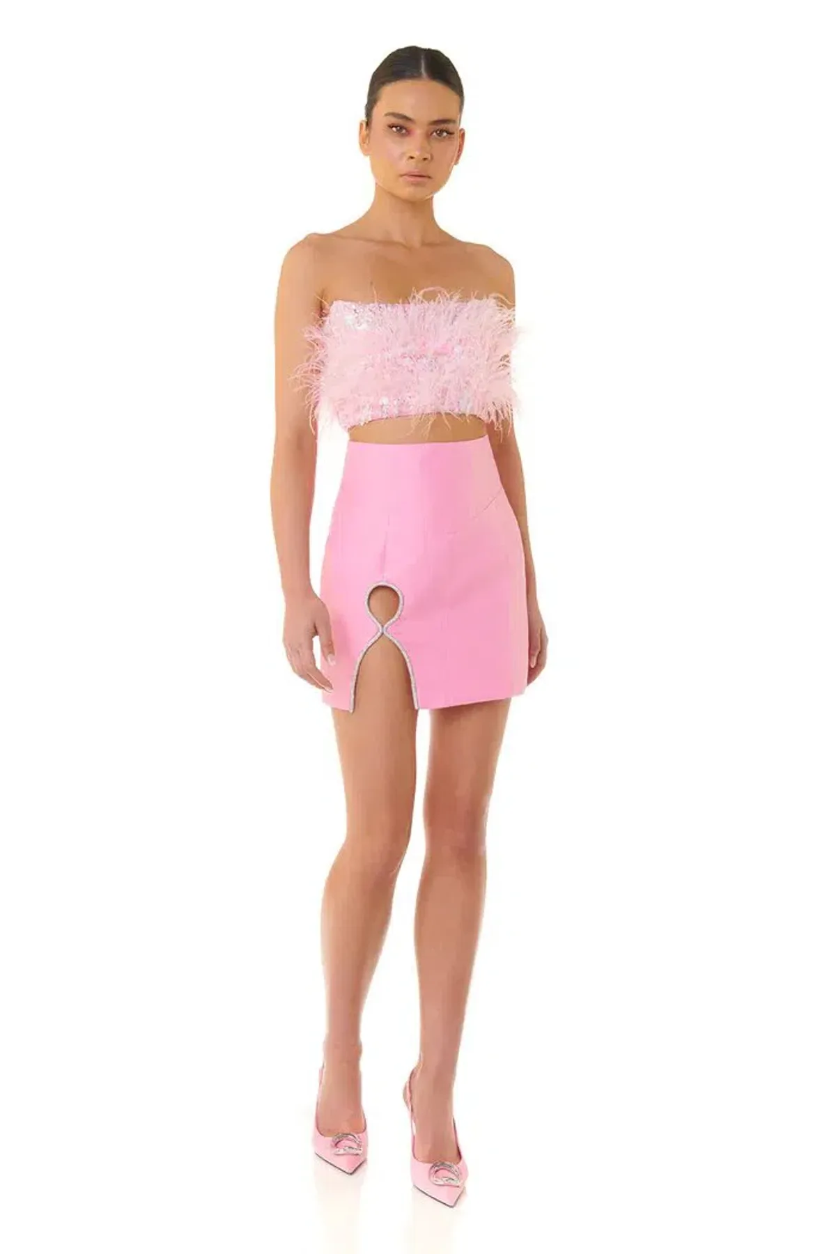 Eliya The Label Simone Skirt & Heather Top Pink Size AU 12 - Image 1