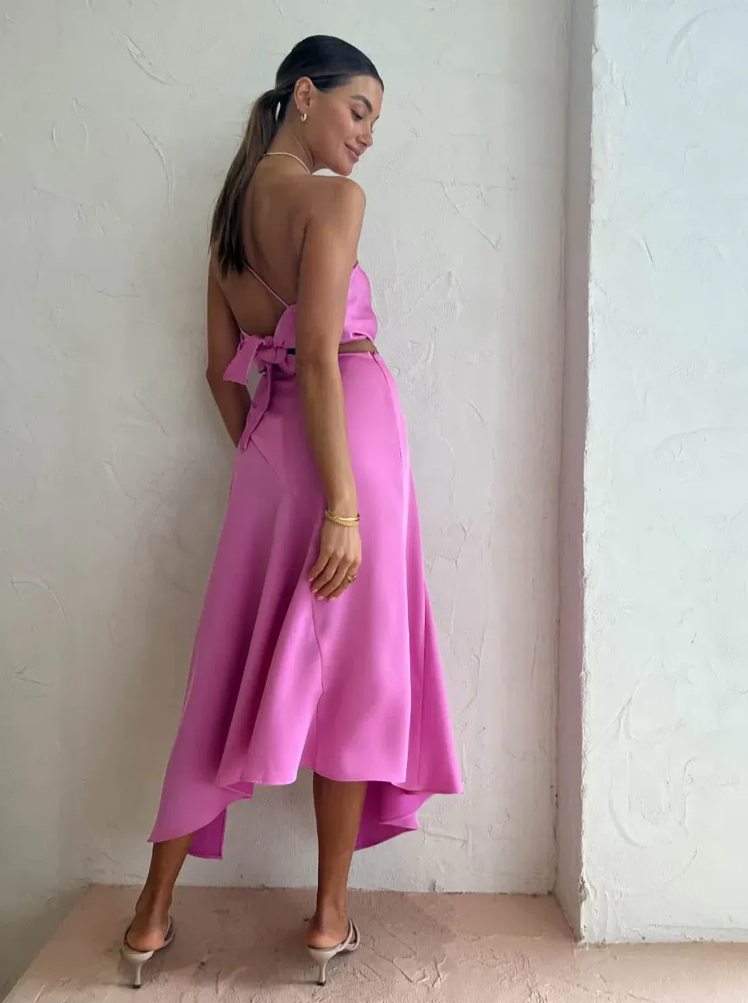 One Fell Swoop Matilda Crop and Iris Skirt Set in Candy Size 10 for rent on The Volte - main image