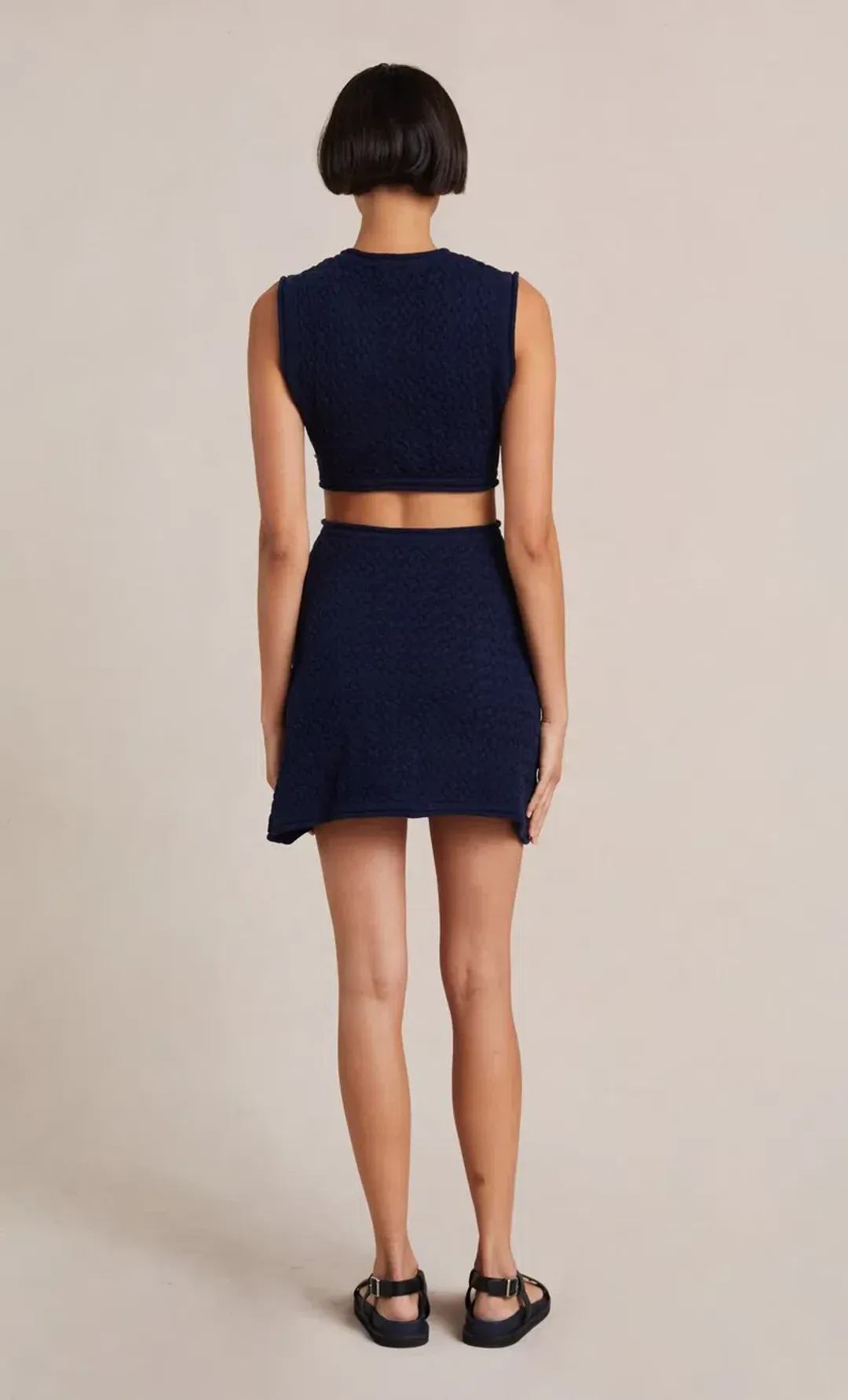 Bec & Bridge Effie Knit Mini Dress Navy Size 12 / L for rent on The Volte - main image