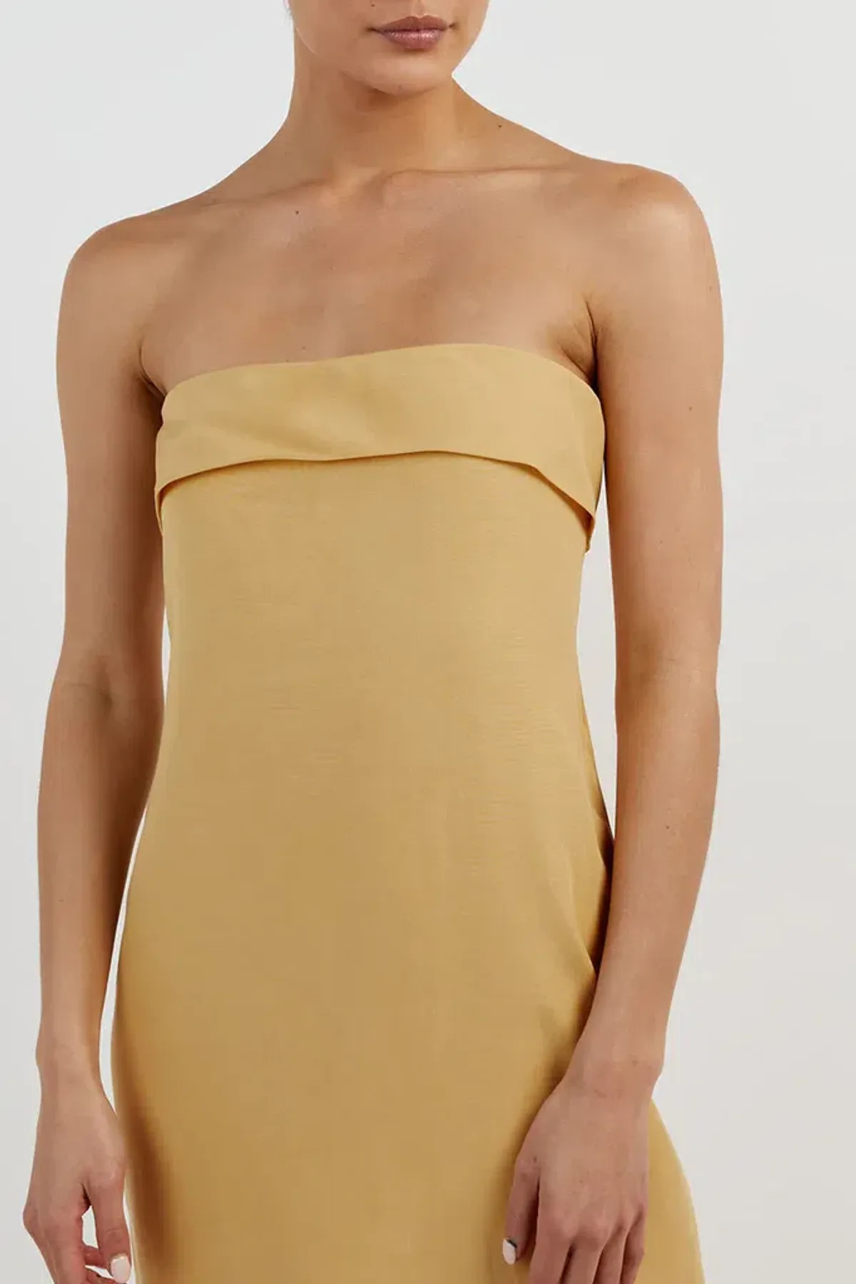 Dissh Kai Strapless Midi Dress Lemon Size 10 / M - Image 2