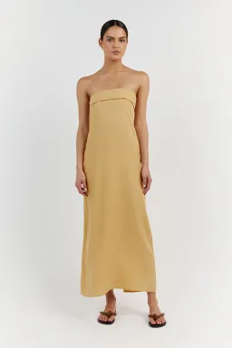 Dissh Kai Strapless Midi Dress Lemon Size 10 / M for rent on The Volte - image 1