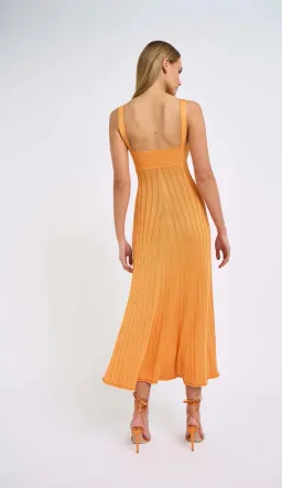 By Johnny Adelita Knit Midi Dress Orange Size 8 / S for rent on The Volte - image 3