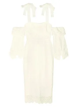 Rebecca Vallance Pulitzer Cut Out Guipure Lace Dress Cream Size 8 for rent on The Volte - image 3
