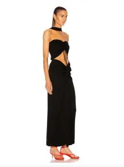 Christopher Esber Reversed Halter Disconnect Ruched Dress Black Size 8 for rent on The Volte - image 2