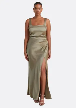 Bec & Bridge The Dreamer Square Neck Dress Sage Green Size 8 for rent on The Volte - image 1