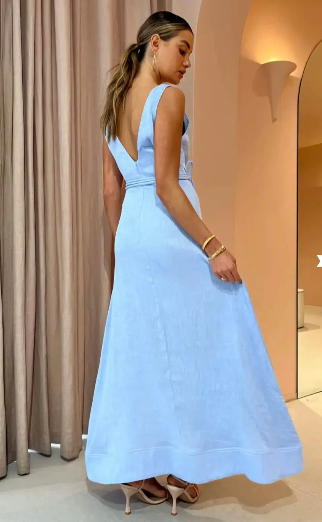 By Nicola Starboard Cross Waist Maxi Dress Blue Size 10 for rent on The Volte - main image