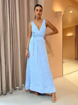 By Nicola Starboard Cross Waist Maxi Dress Blue Size 10 for rent on The Volte - image 1