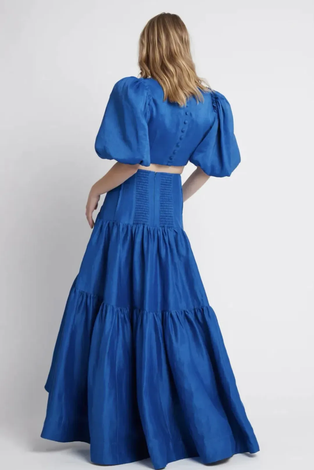 Aje Reverb Gathered Skirt and Top Set Blue Size 8 for rent on The Volte - main image