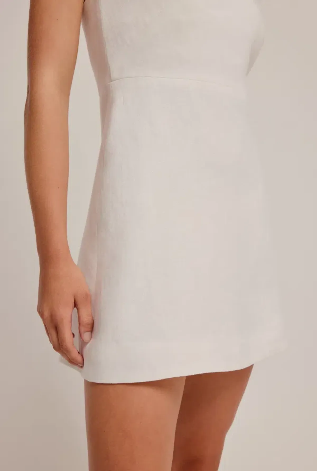 Venroy Linen Strapless Mini Dress White Size AU 8 - Image 4