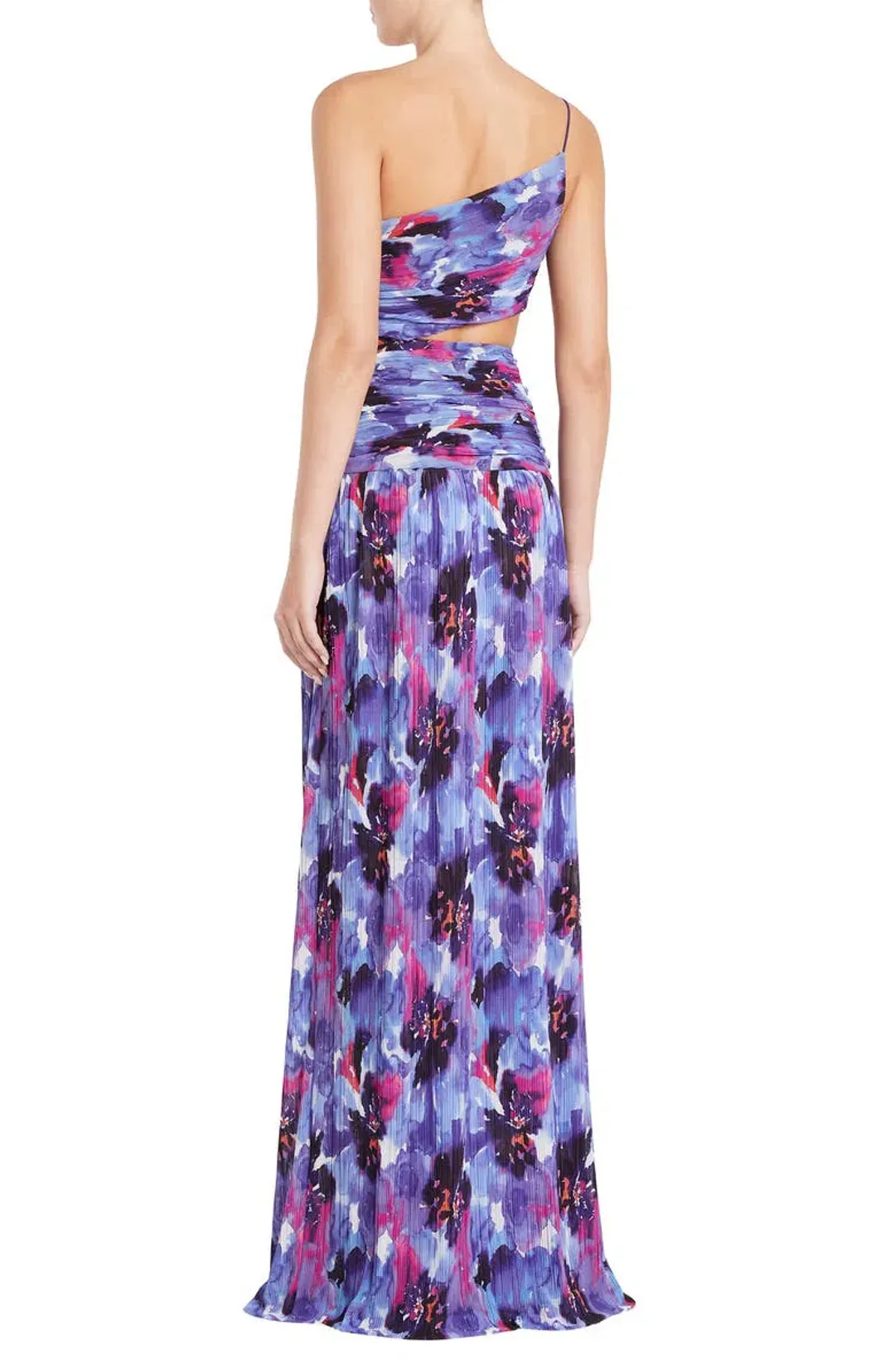 Rebecca Vallance Purple Rain Floral One Shoulder Gown Print Size 8 for rent on The Volte - main image