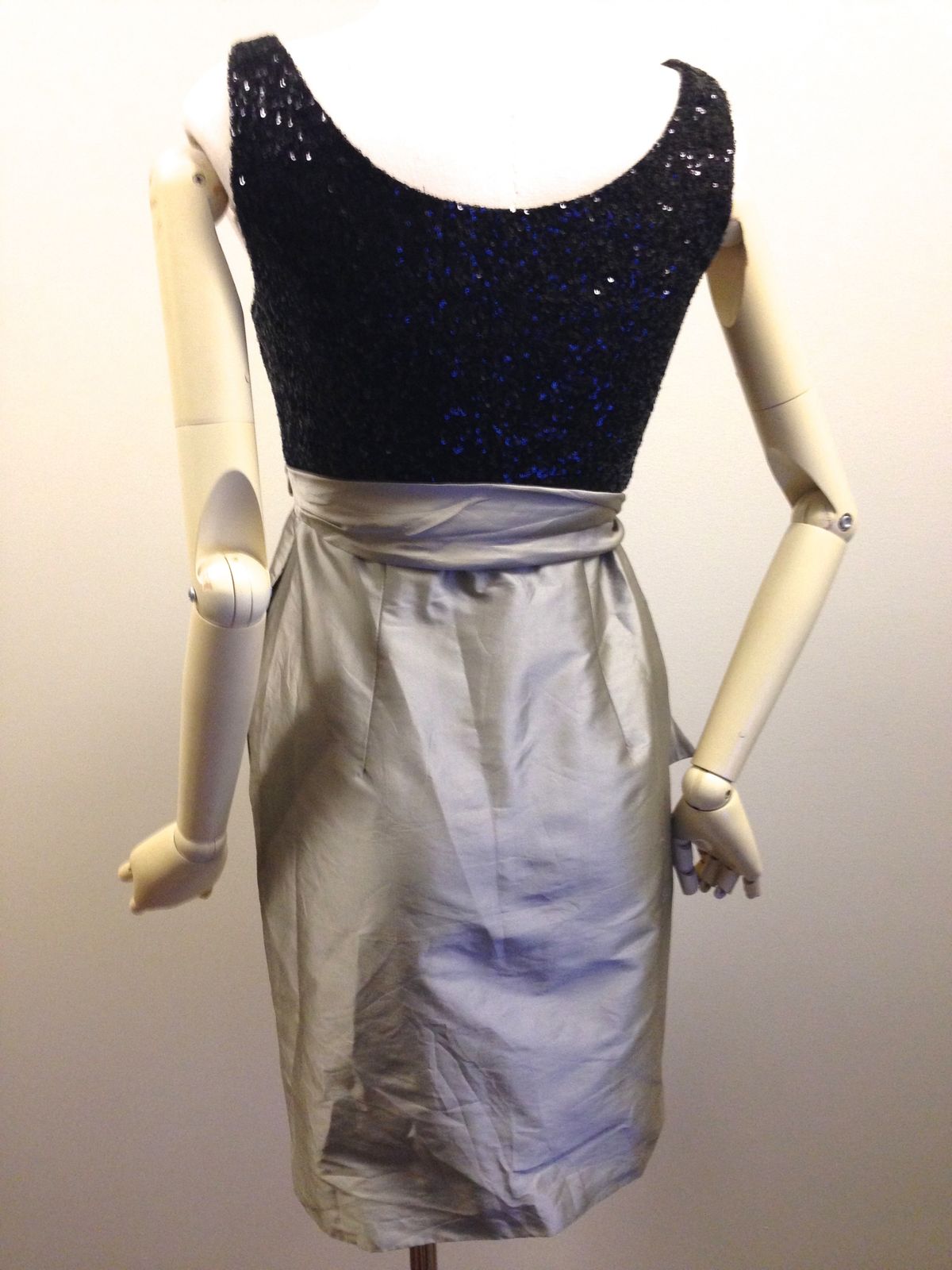 Matthew Eager Sequined Dress Taffeta silver skirt Size 10 For Race wear, formal, cocktails - Image 4