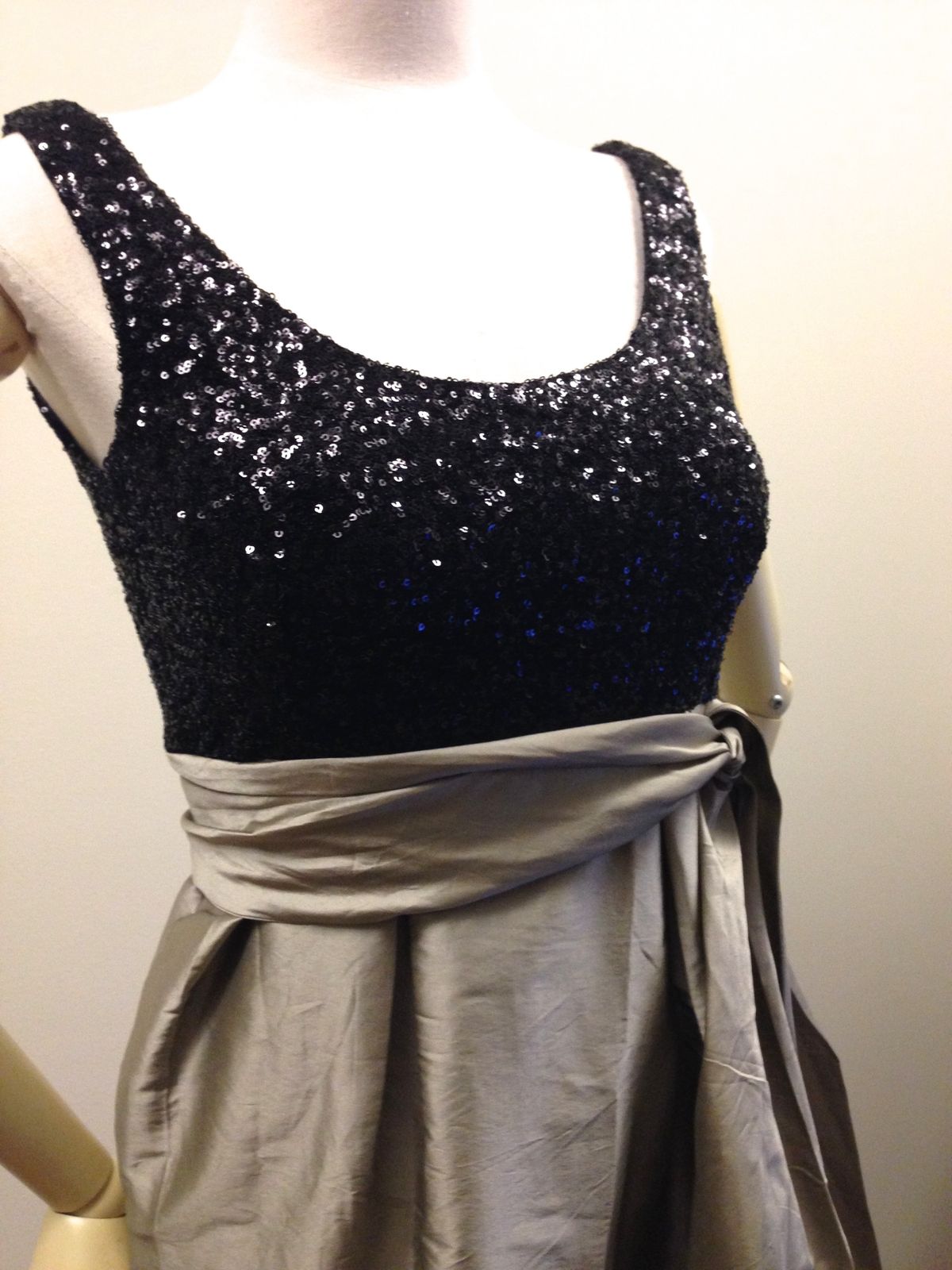 Matthew Eager Sequined Dress Taffeta silver skirt Size 10 For Race wear, formal, cocktails - Image 2