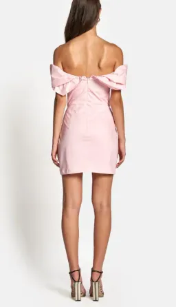 Sofia The Label Hailey Off Shoulder Mini Dress Baby Pink Size 8 for rent on The Volte - image 2