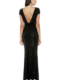 Langhem Black Sequin Gown size 6 for rent on The Volte - image 3