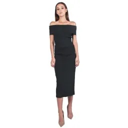 Scanlan Theodore Crepe Knit Milano Dress Black Size XS for rent on The Volte - image 1