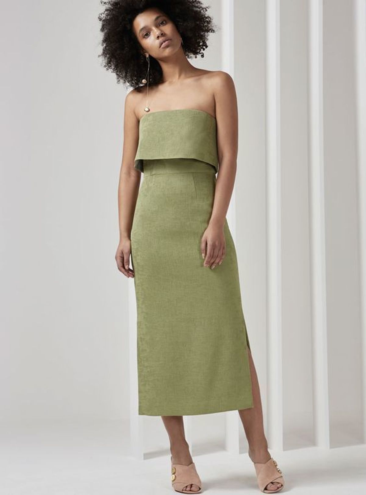 CMEO COLLECTIVE Love like this dress sage - Image 1