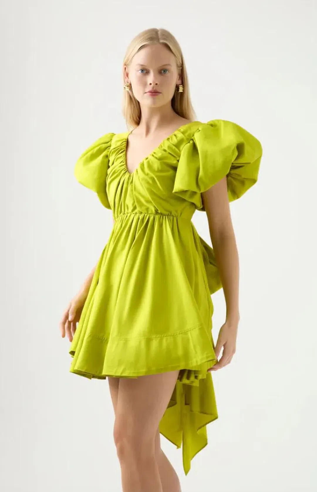 Aje Gretta Bow Back Mini Dress Green Size 6 / XS for rent on The Volte - main image