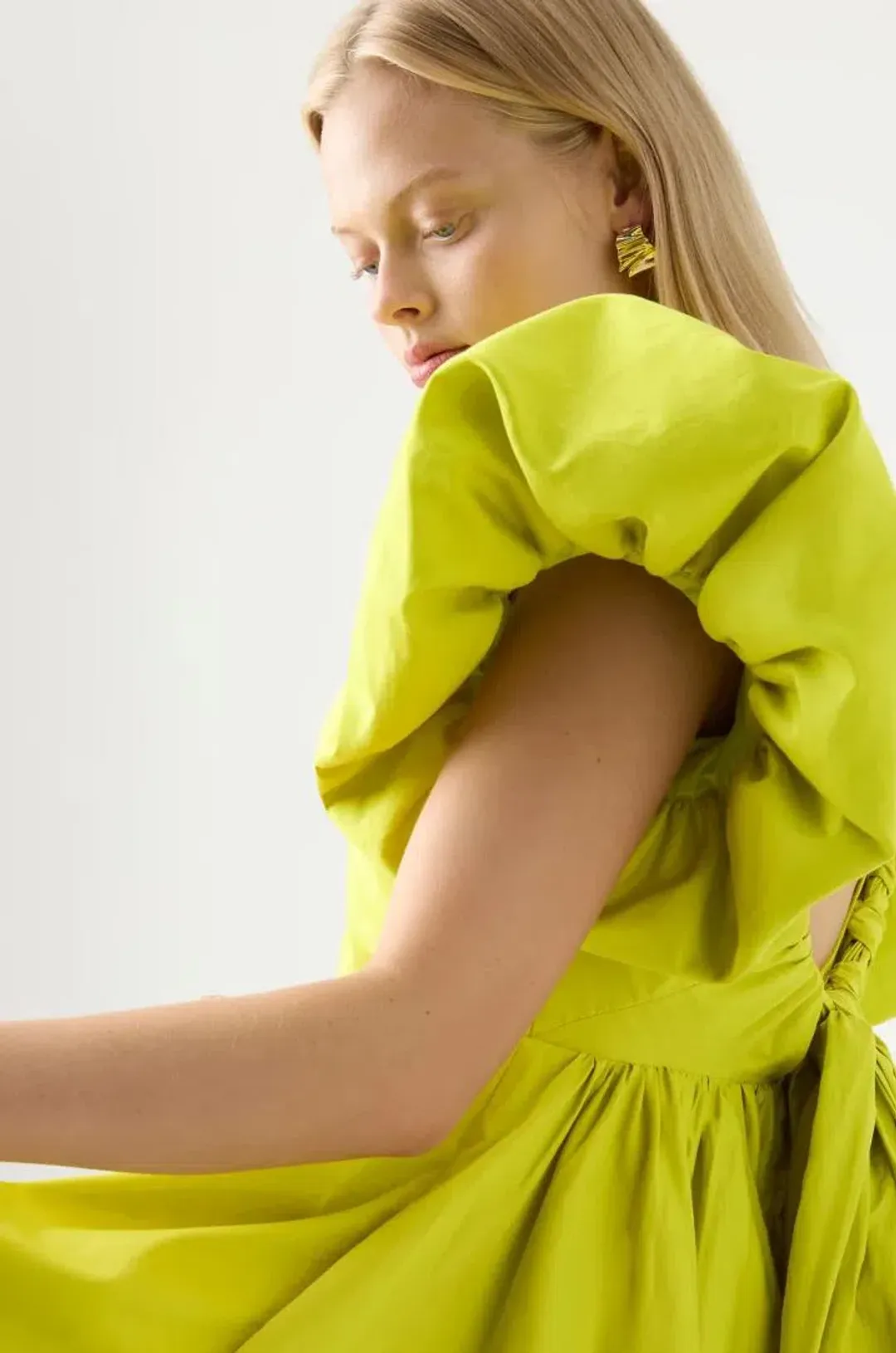 Aje Gretta Bow Back Mini Dress Green Size 6 / XS for rent on The Volte - main image