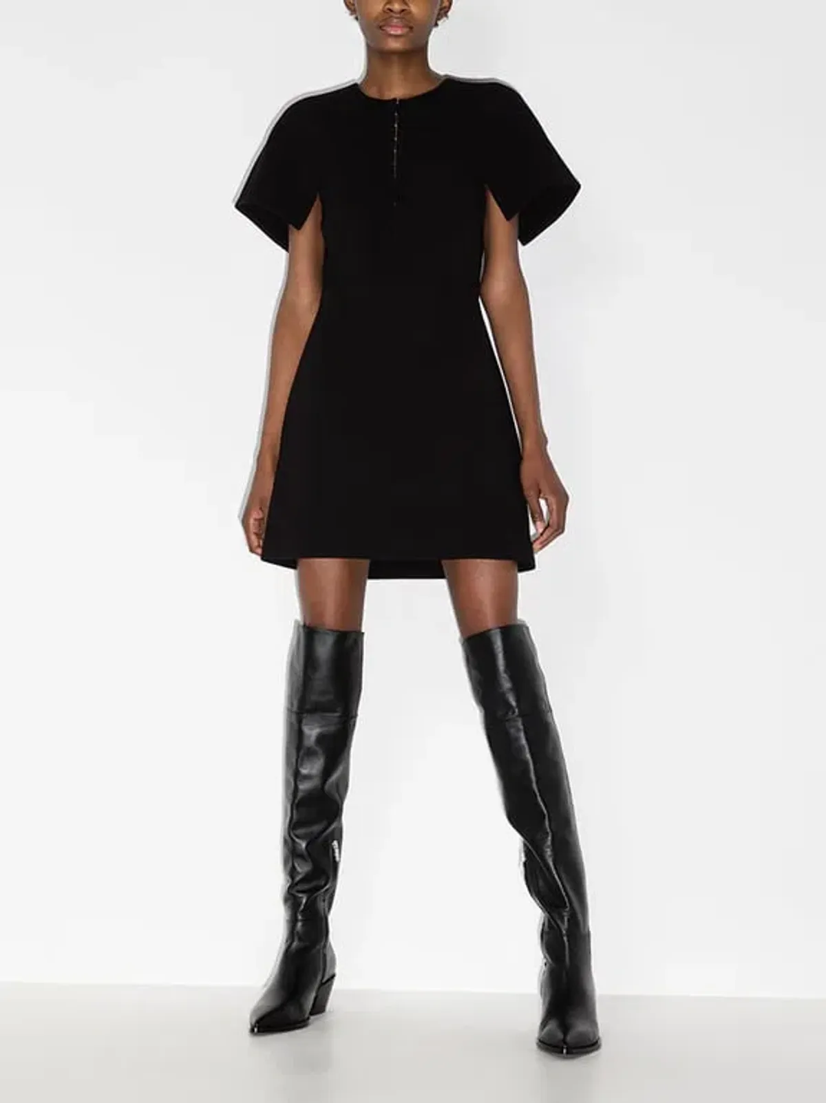 Dion Lee Hook and Eye Crepe Mini Dress Black Size 6 - Image 1