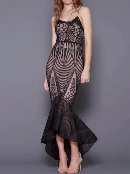 Elle Zeitoune Zarla Fishtail Gown Black Size 6 for rent on The Volte - image 1