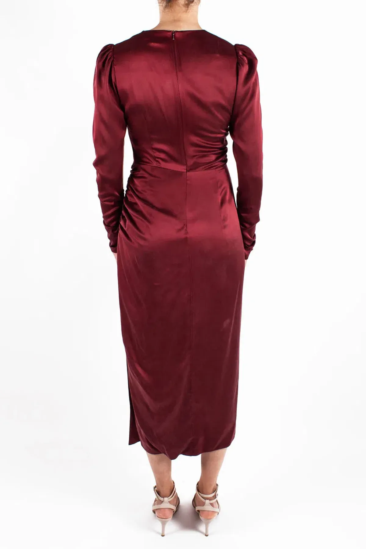 Zimmermann Draped Dress Burgundy Size 3/ Au 14 - Image 2