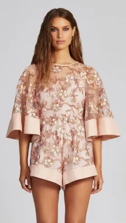 Alice McCall Feathered Dandelion Playsuit Blush/Gold Size 8 for rent on The Volte - image 1