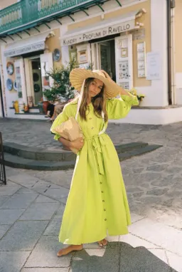 La Bohème Girls Poppy Maxi Dress Wild Lime One Size for rent on The Volte - image 2