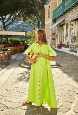 La Bohème Girls Poppy Maxi Dress Wild Lime One Size for rent on The Volte - image 1