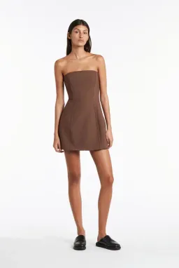 Sir the Label Adrien Strapless Mini Dress Brown Size 0 / Au 6 for rent on The Volte - image 2