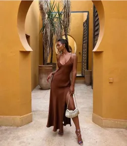 Rat & Boa Cocoa Maxi Dress Brown Size 8 for rent on The Volte - image 1