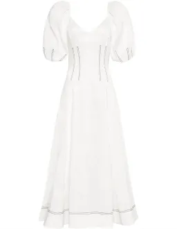 Aje Harmony Midi Dress White Size 8 for rent on The Volte - image 3
