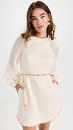 Zimmermann Rouleau Chain Mini Dress Cream Size 2/Au 12 for rent on The Volte - image 4