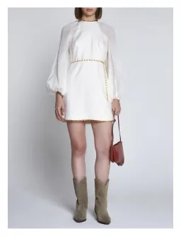 Zimmermann Rouleau Chain Mini Dress Cream Size 2/Au 12 for rent on The Volte - image 1