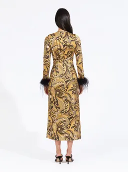 Alice McCall Gold Dust Feather Midi Dress Gold Size 10 /AU 14 for rent on The Volte - image 4