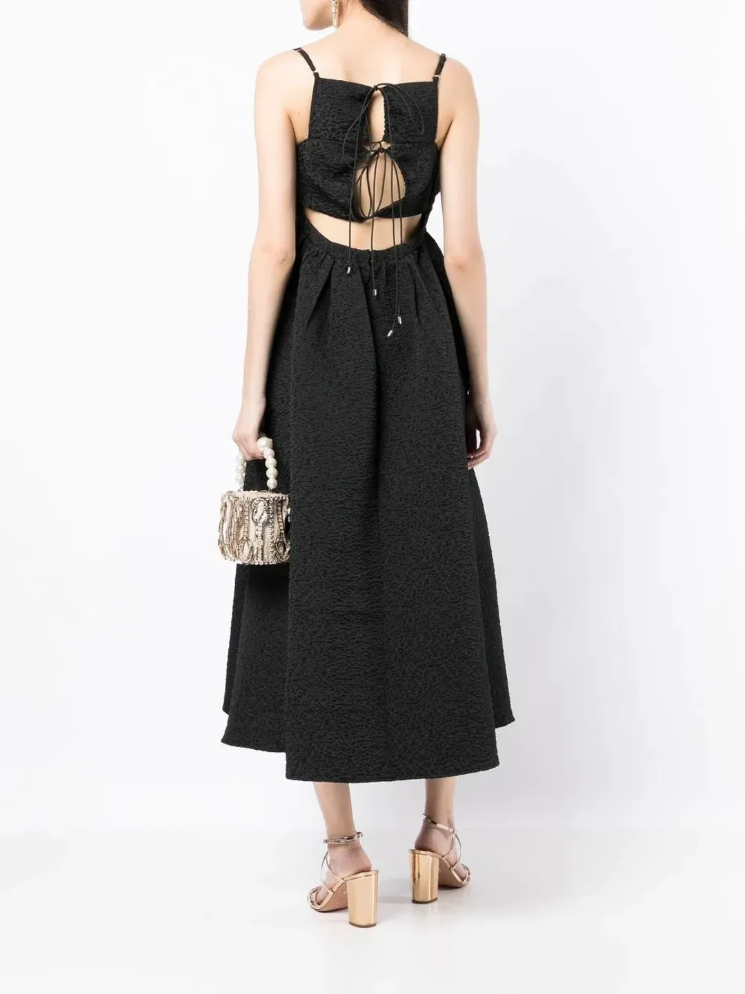 Rachel Gilbert Theo Midi Dress Black Size 2/AU10 for rent on The Volte - main image