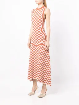 Rachel Gilbert Andres Maxi Dress Check Pink Size M/AU 12 for rent on The Volte - image 1
