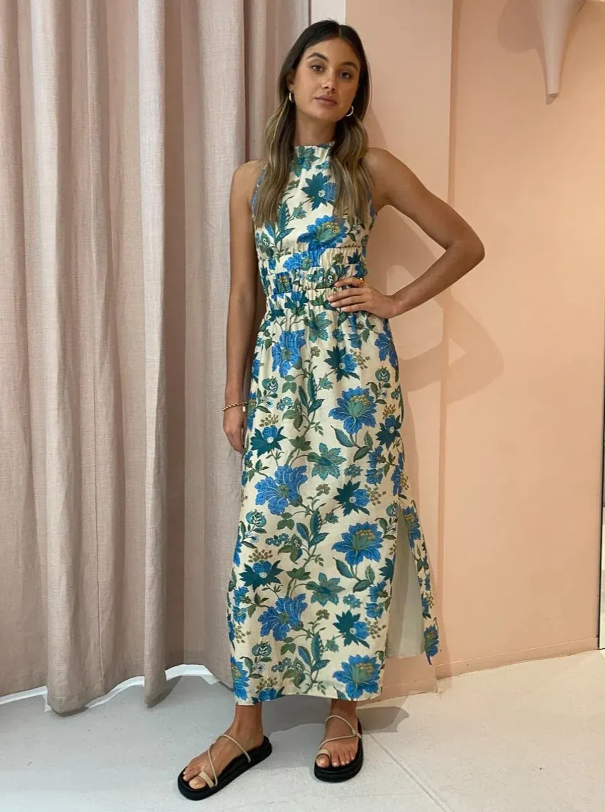 Sir the label Celia cross back gown Blue Size AU 10 - Image 1