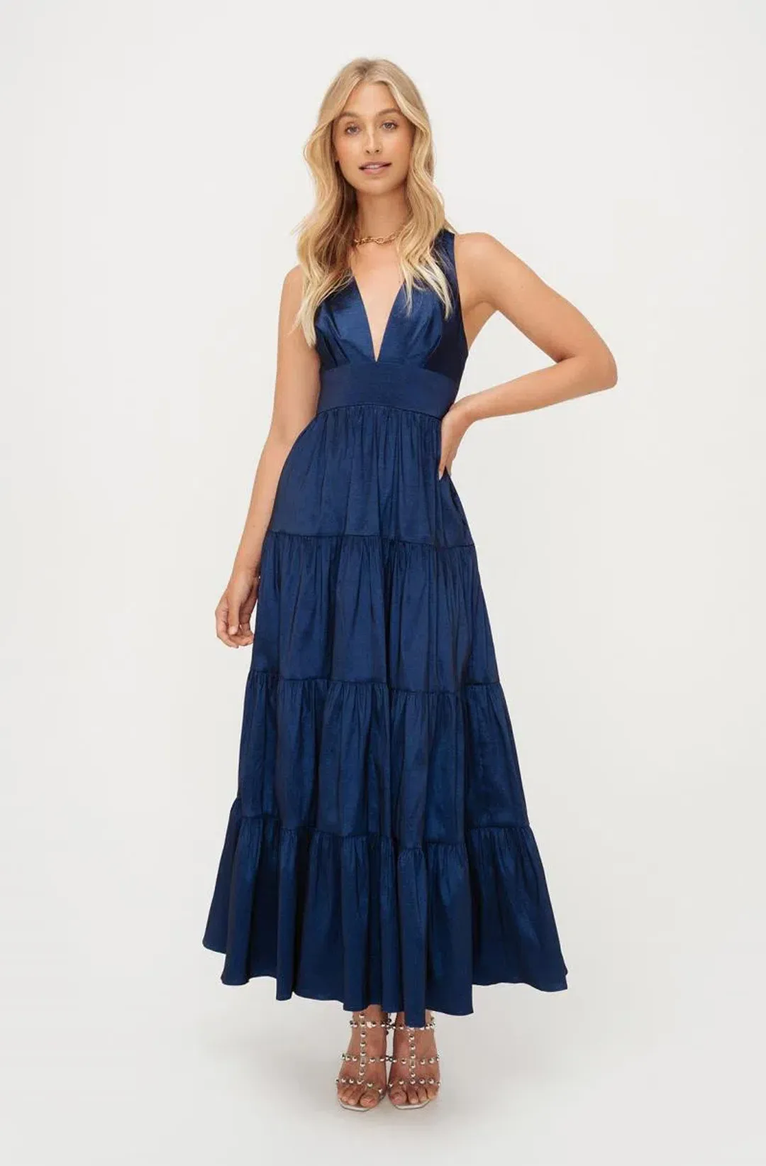 Sheike Galleria Maxi Dress Navy Blue Size 8 for rent on The Volte - main image