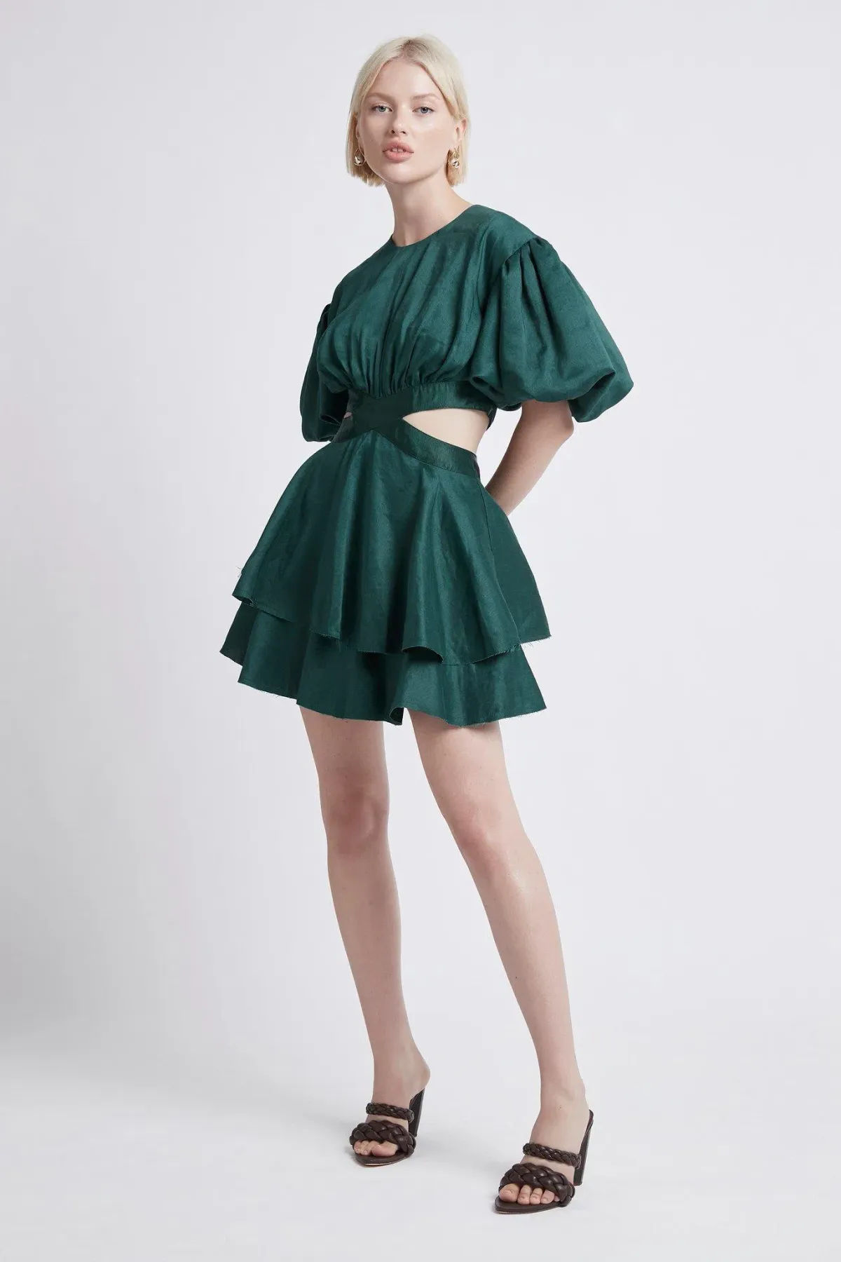 Aje Gracious Dress Green Size 8 for rent on The Volte - main image