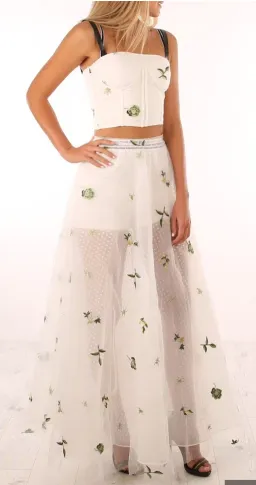 Asilio Love Comes Back Skirt Gardenia White Spring Garden with Top and Shorts Set Size 6 for rent on The Volte - image 2