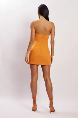 Meshki Maci Crepe Mini Dress in Tangerine Size S / AU 8 for rent on The Volte - image 3