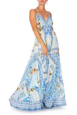 Camilla A Night To Remember Pleated Slip Dress Print Size 6 for rent on The Volte - image 1