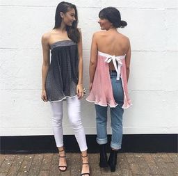 By Johnny Iris Pleat Strapless Tie Top Black Size 8 for rent on The Volte - image 3