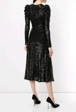 Rachel Gilbert Nancy Midi Black Dress Size 8 for rent on The Volte - image 3