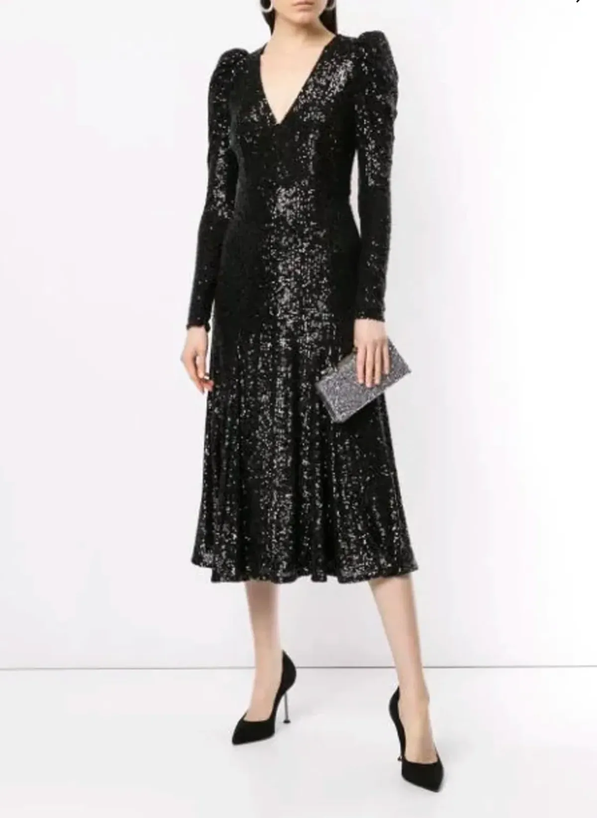 Rachel Gilbert Nancy Midi Black Dress Size 8 - Image 1