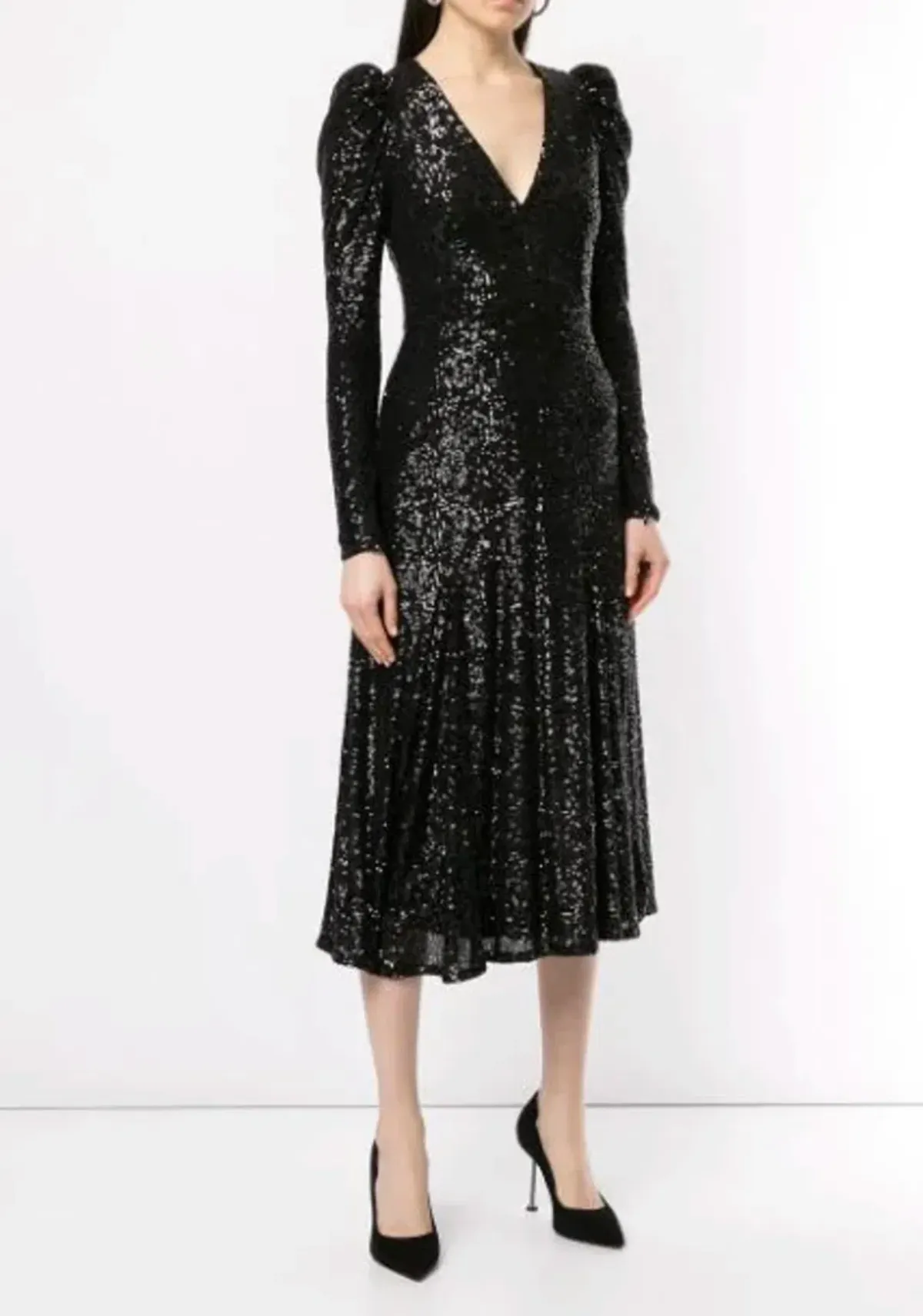 Rachel Gilbert Nancy Midi Black Dress Size 8 - Image 2