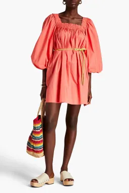 Zimmermann Coral Nina Smocked Mini Dress Red Size 0/Au 8 for rent on The Volte - image 1