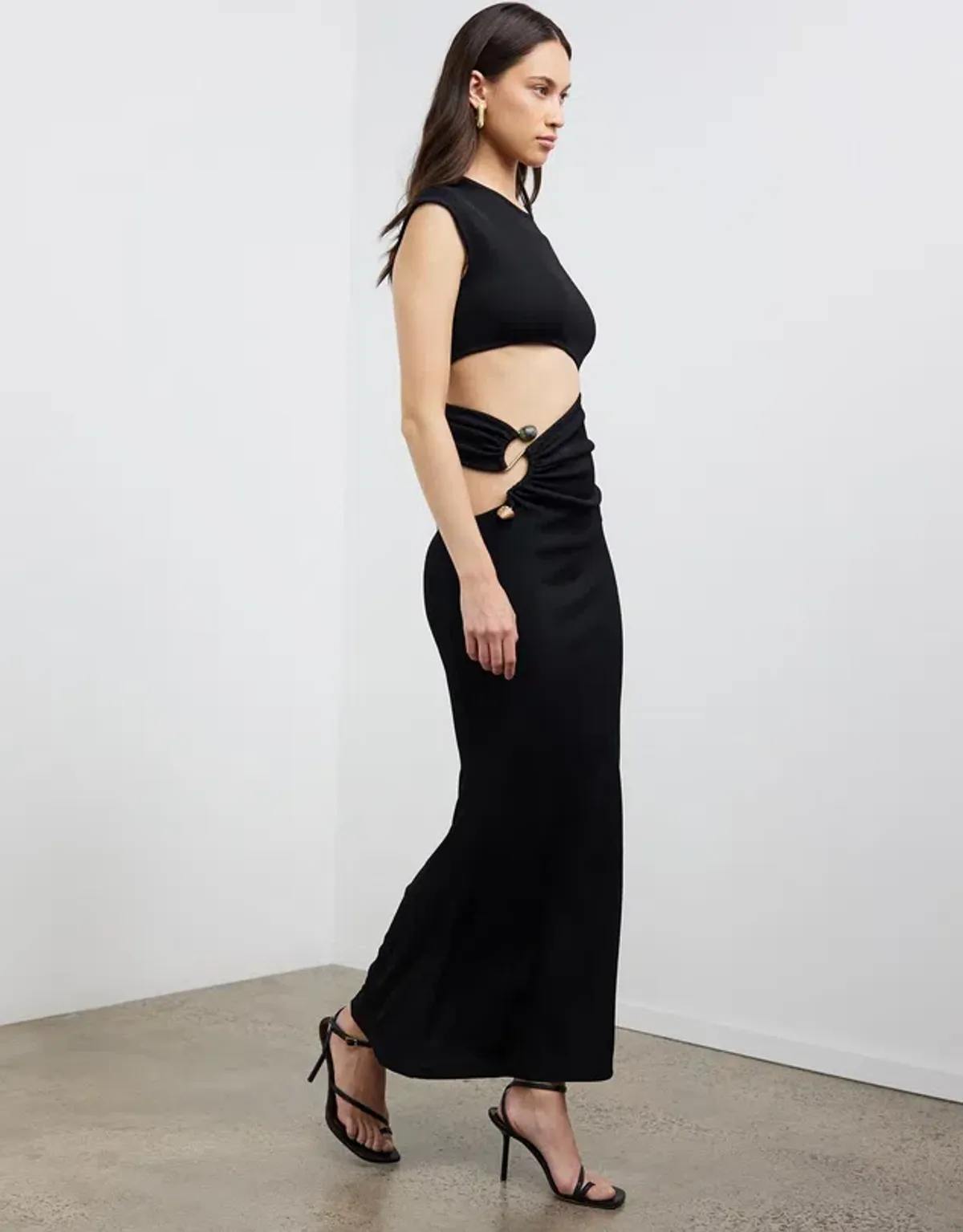 Christopher Esber Elongated Distorted Quartz Split Dress Black Size 8 - Image 2