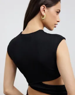 Christopher Esber Elongated Distorted Quartz Split Dress Black Size 8 for rent on The Volte - image 5