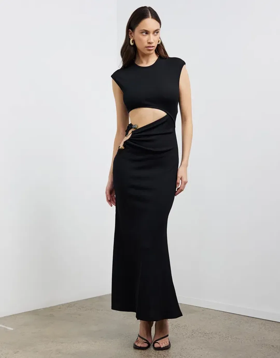 Christopher Esber Elongated Distorted Quartz Split Dress Black Size 8 for rent on The Volte - main image